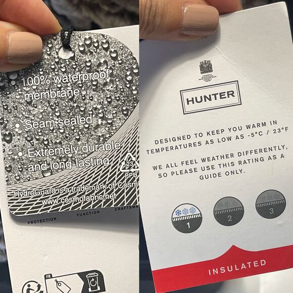 HUNTER NWT Waterproof Faux Fur Trimmed Lace Up Bootie in Black Size 11 - Picture 10 of 11